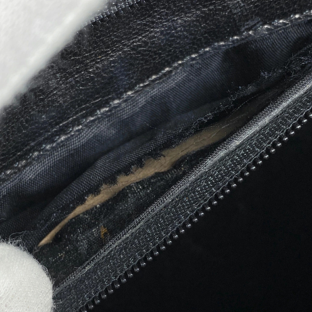 Celine Logo Handbag Tote Bag Ostrich Leather Black - Picture 6 of 7